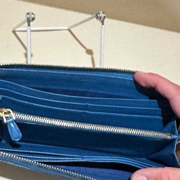 Prada Saffiano Aqua Continental Zip Wallet - Picture 5 of 7